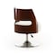 Manhattan Comfort Salon Adjustable Height Swivel Accent Chair in White and Polished Chrome, PK2 2-AC034-WH - alternate 3